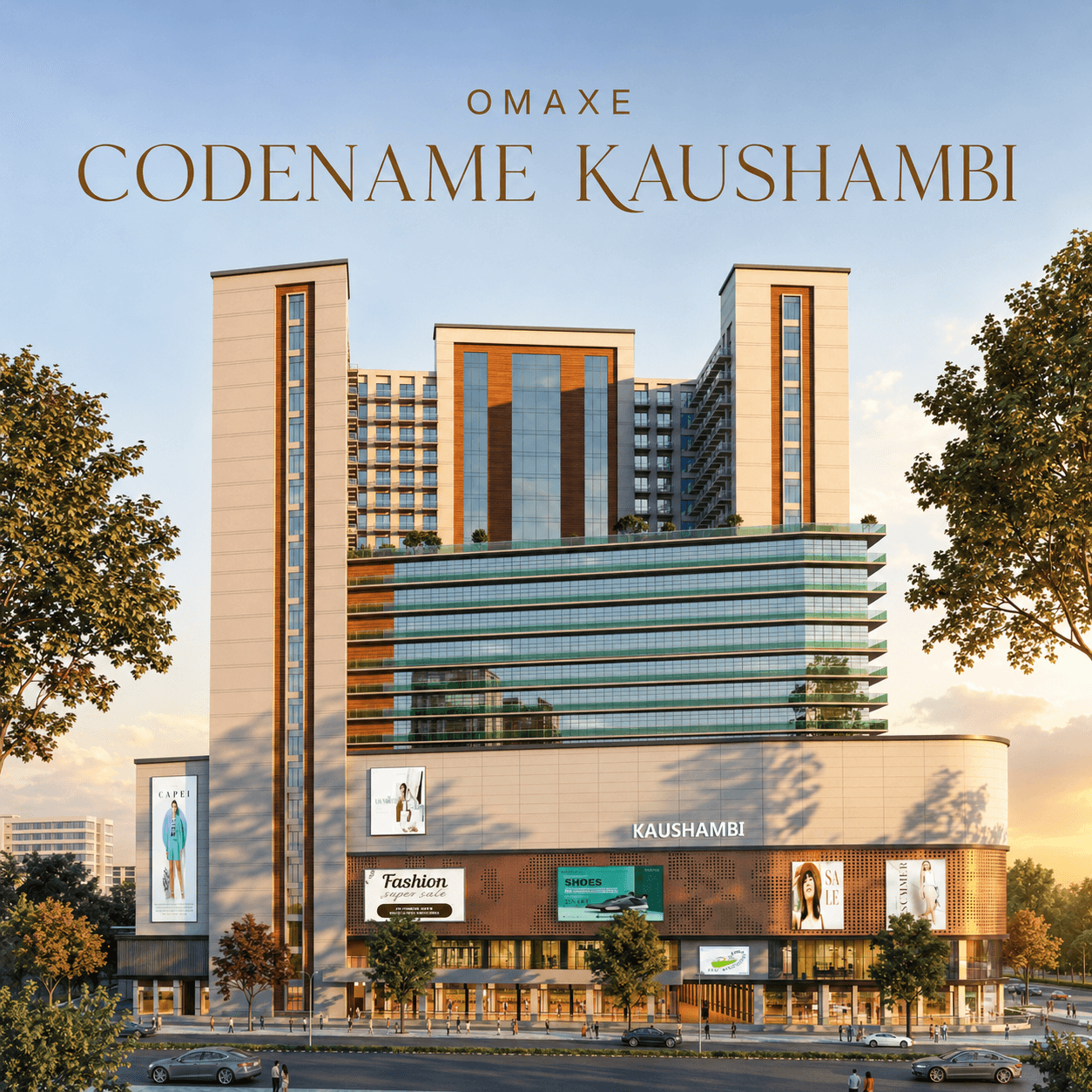 Omaxe Codename Kaushambi commercial project with premium offices, retail spaces and hotel suites near Anand Vihar ISBT